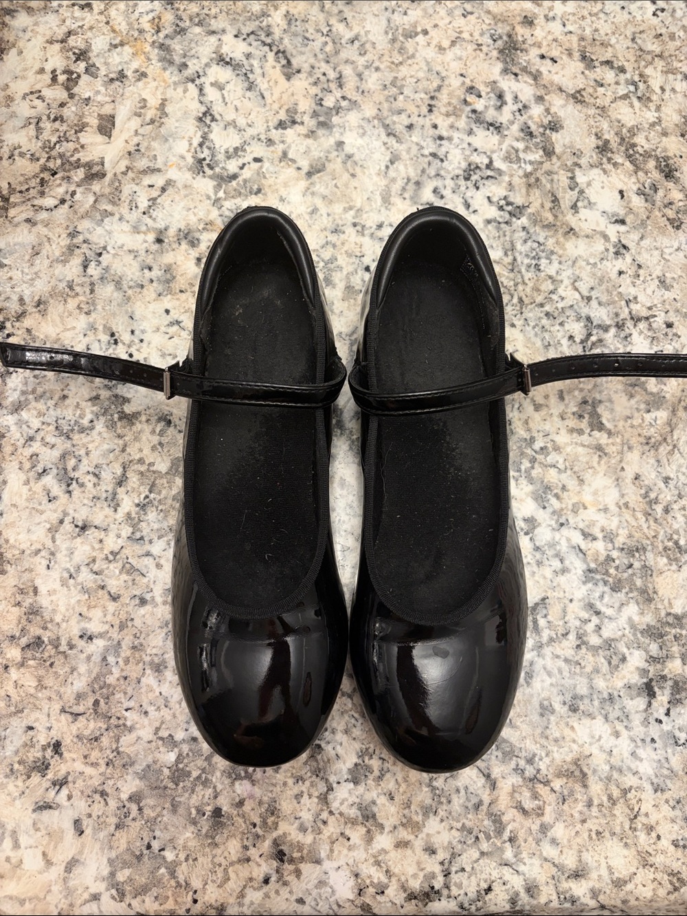 Weissman Black Patent Mary Jane Flats with Buckle Strap